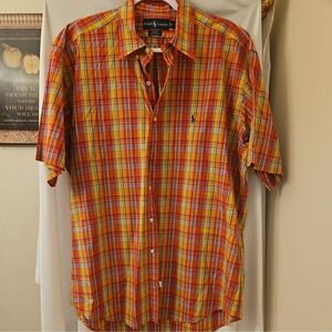 Men's Ralph‎ Lauren ( Blake ) ,100 % Cotton, Short Sleeve Shirt, Size : L